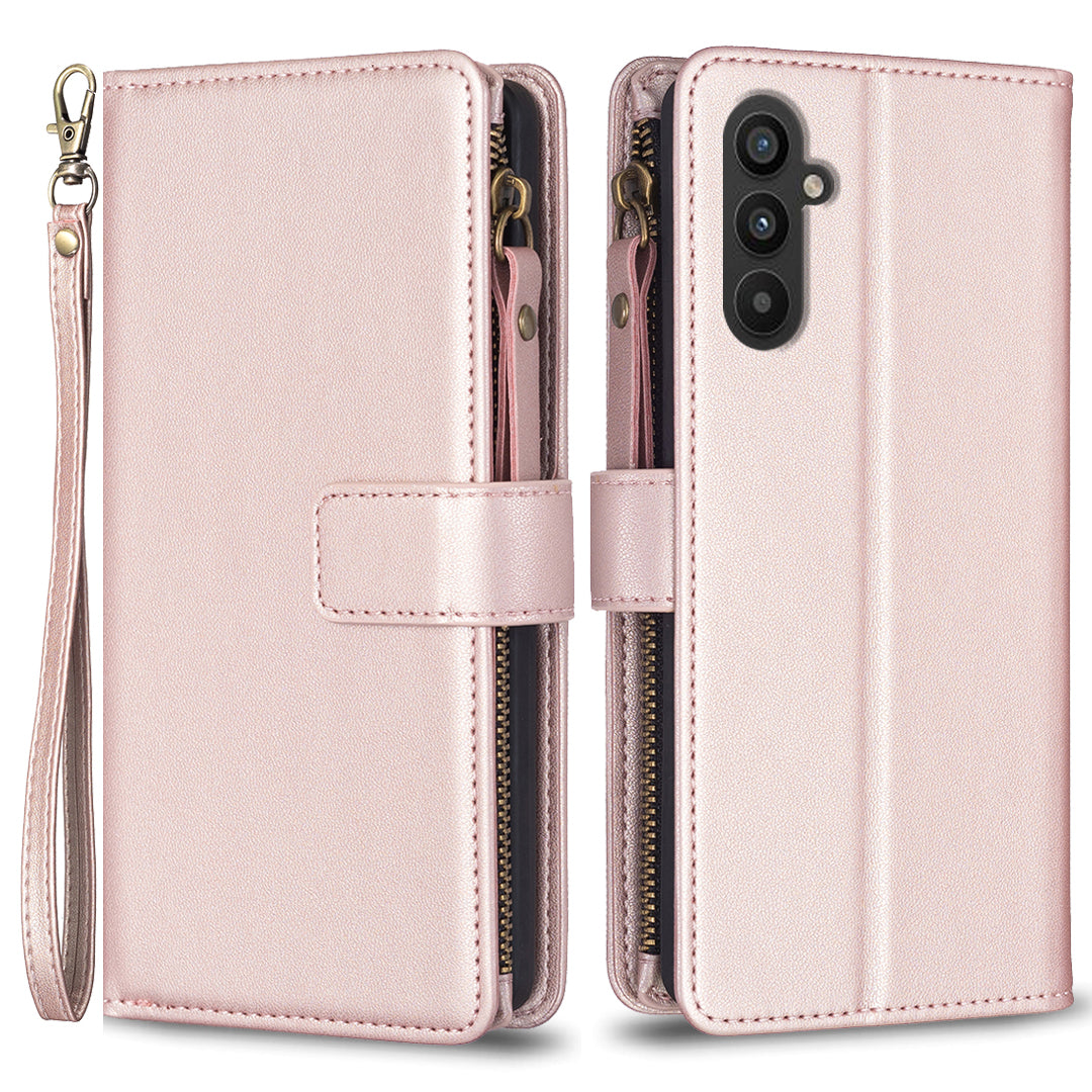 BF Style-19 For Samsung Galaxy A25 5G Wallet Stand Flip Cover Zipper Pocket PU Leather Phone Case BF Style-19 For Samsung Galaxy A25 5G Wallet Stand Flip Cover Zipper Pocket PU Leather Phone Case
